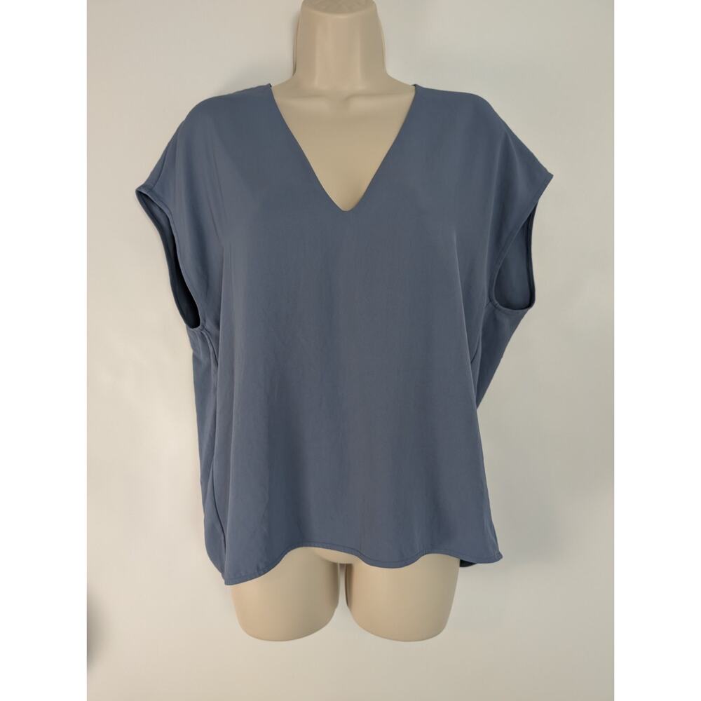 Everlane Womens Blue V Neck Sleeveless Boxy Tunic Top Sz 6 Classic